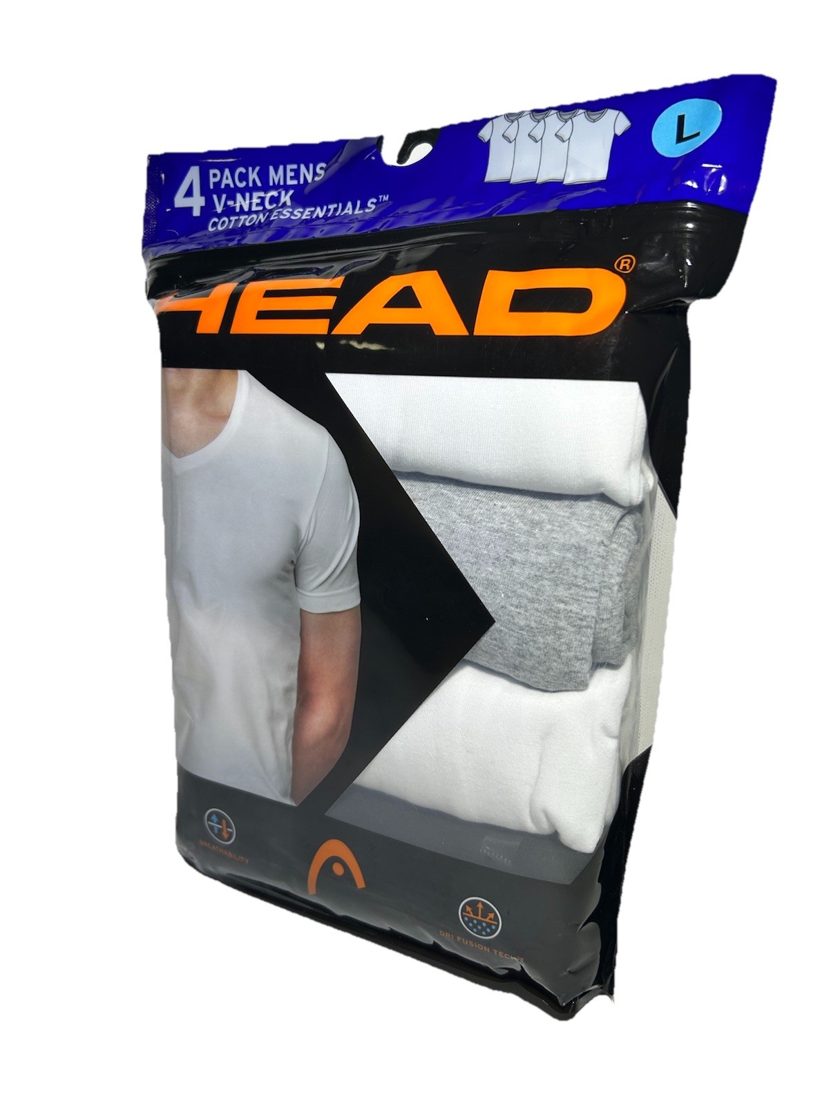 New Head Men’s 4 Pack V-Neck Cotton Essential Soft Cotton T-Shirts Size S and L gallery
