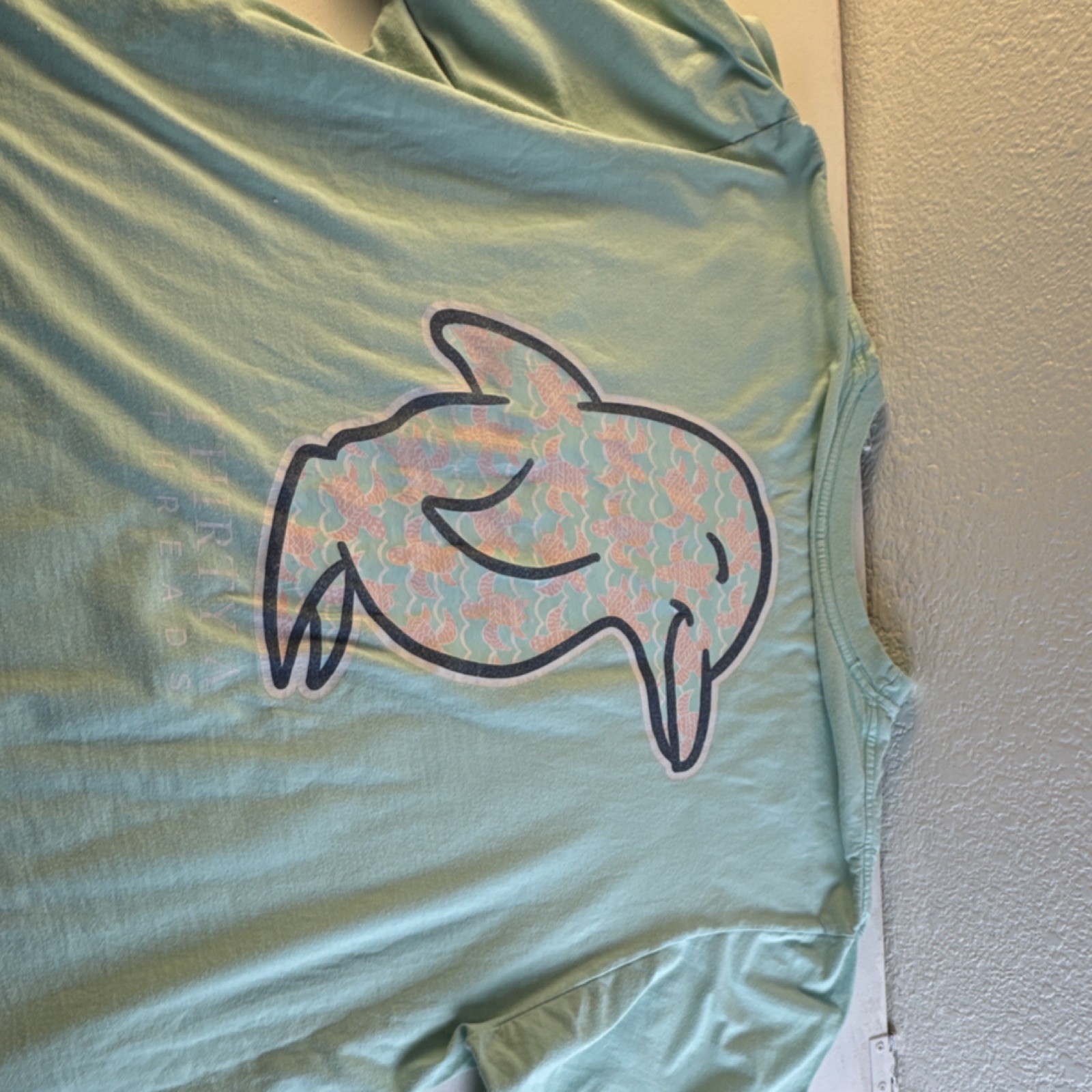 (1012) Thirty-A Threads Men's Light Blue Crew Neck Dolphin Pocket T-Shirt L gallery
