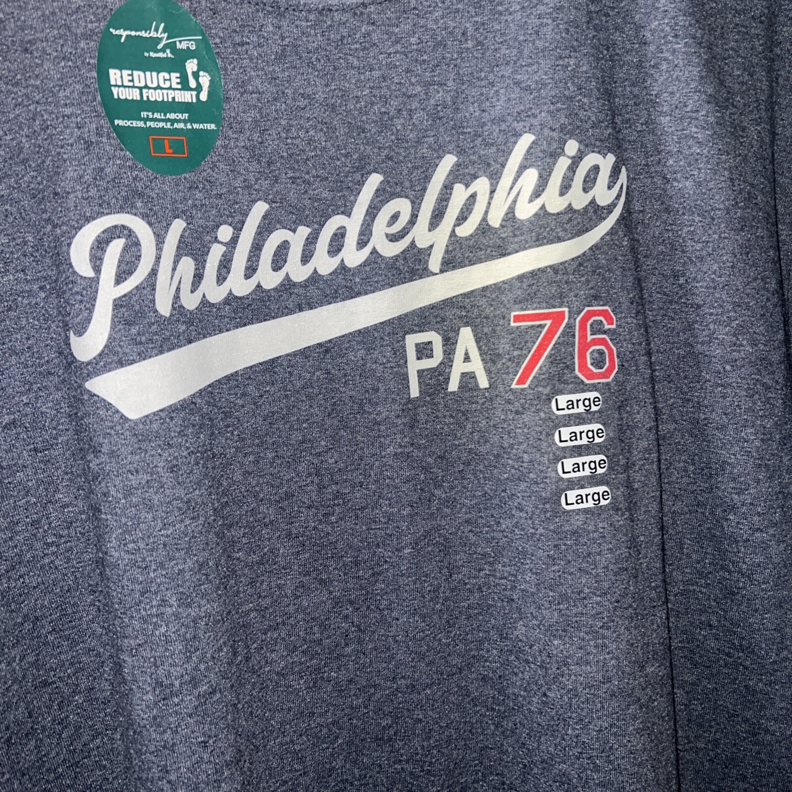 Port & Company Philadelphia PA76 Mens T-Shirt Blue NWT gallery