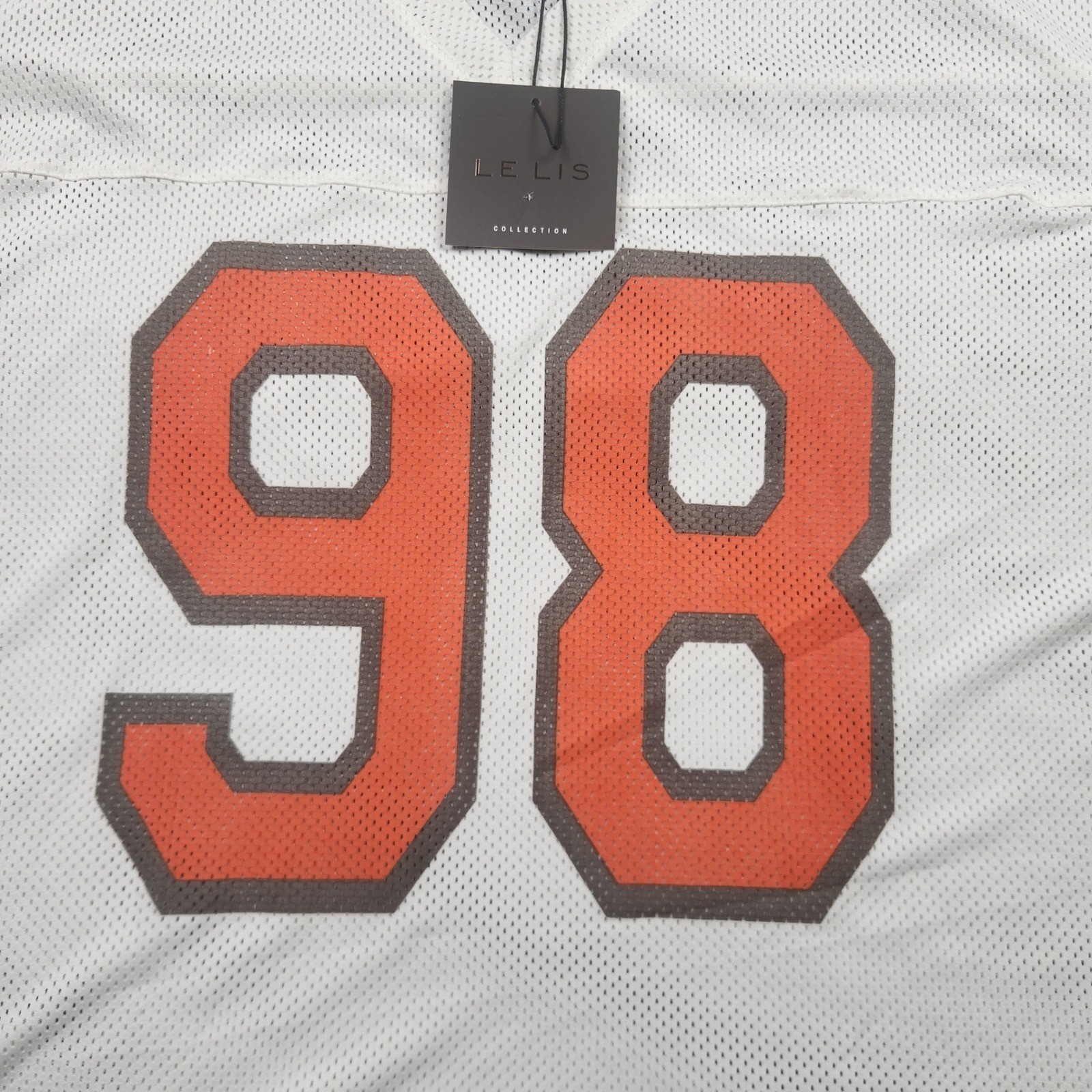 Le Lis White Mesh V-Neck Jersey Graphic 98 Top IT3716 Mens Large NEW gallery