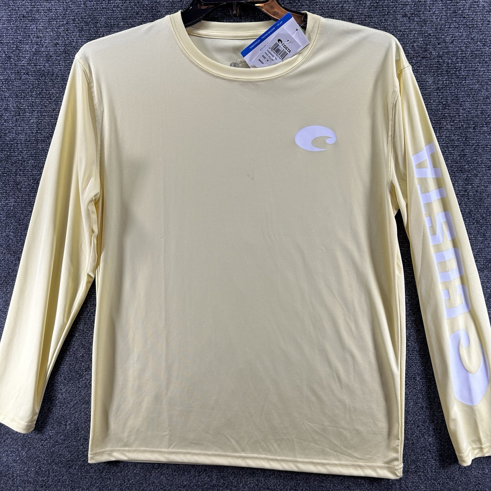 NWT Costa Technical Crew Pale Yellow Long Sleeve Shirt TECHCREW Medium Outdoor gallery