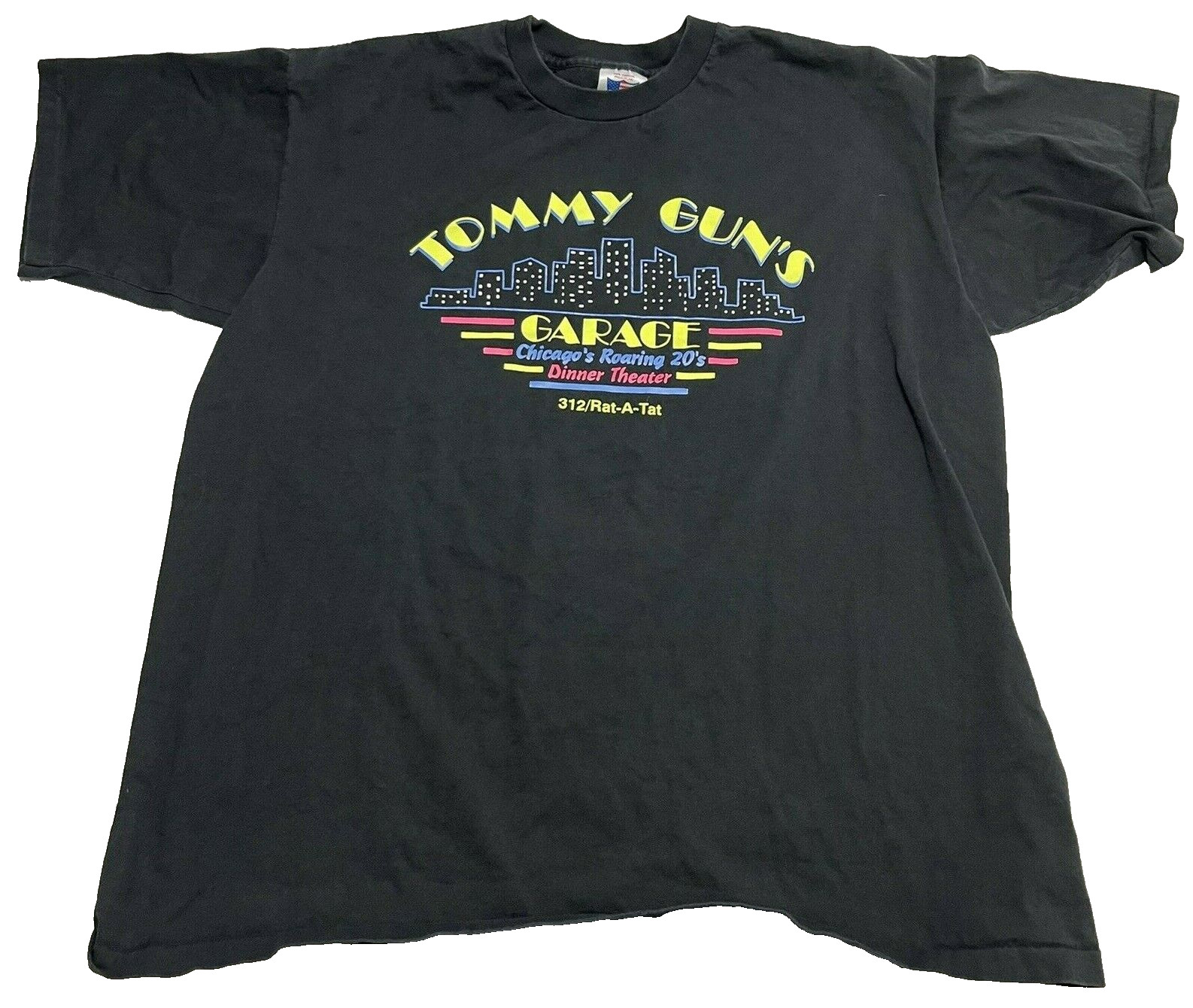 Vintage Tommy Guns Garage 20's Dinner Theater Las Vegas Black T Shirt Mens XL gallery