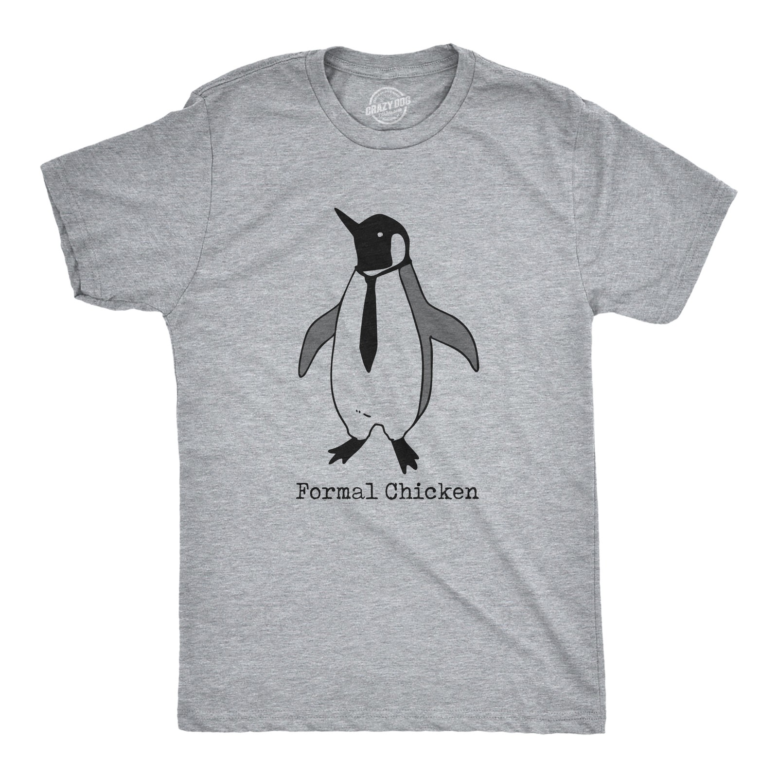 Mens Formal Chicken T Shirt Funny Penguin Suit Tuxedo Tie Joke Tee for Guys