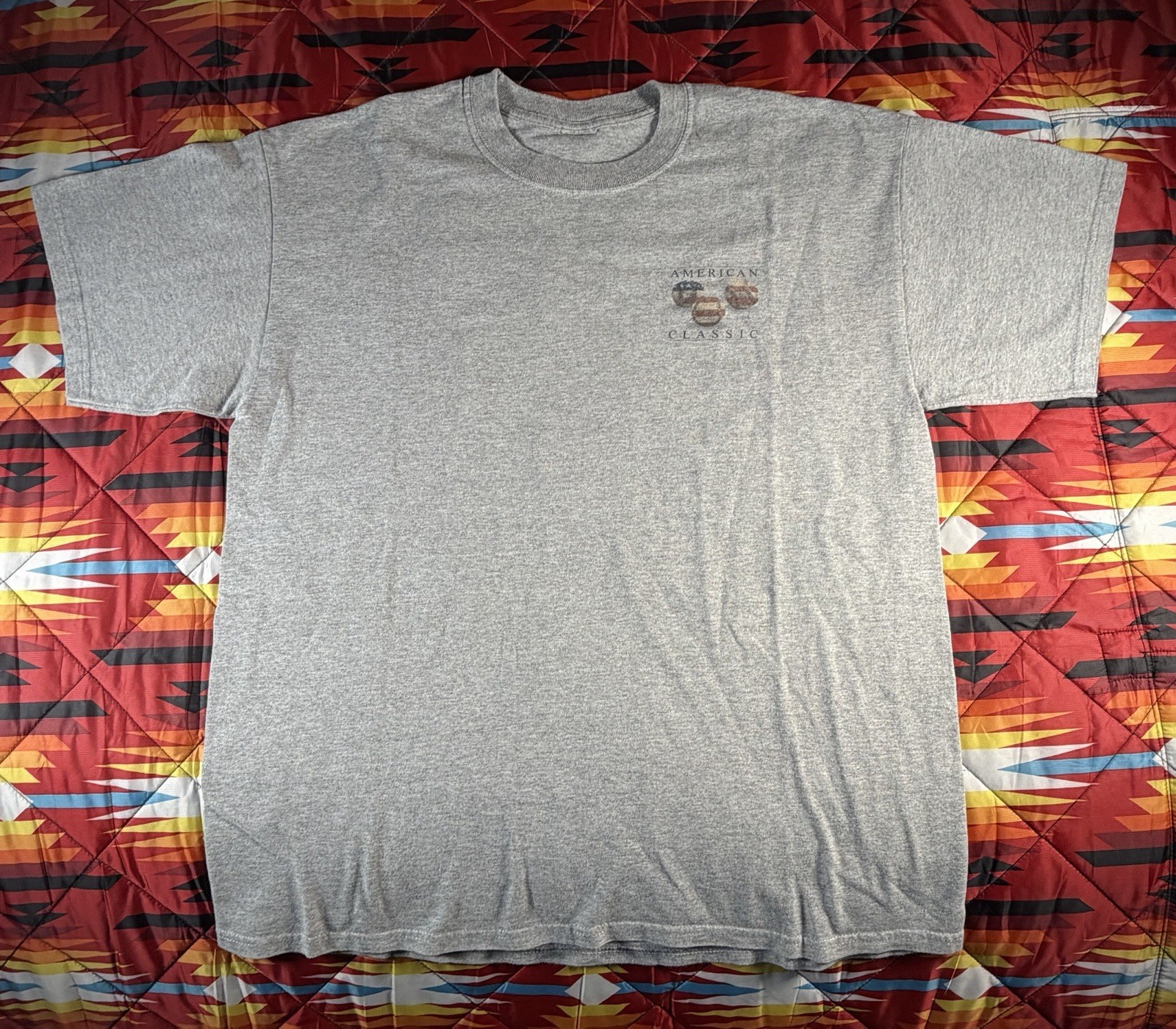 Gildan Mens American Classic Baseball T-Shirt Gray XL Sports Summer America gallery