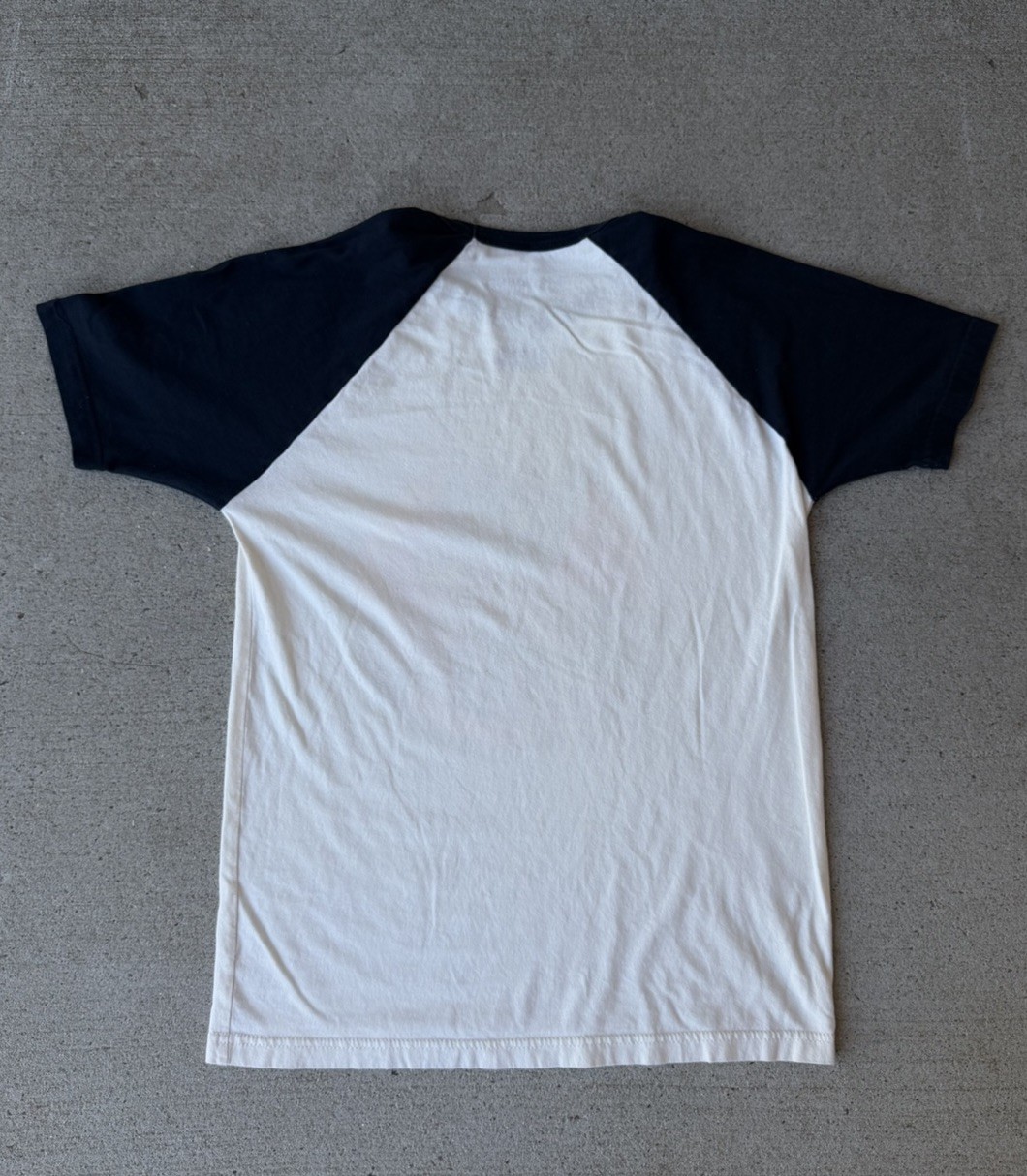 Deep Ellum Apparel white & navy baseball tee with skull graphic gallery