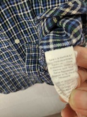 Chaps Mens Large Blue Plaid Long Sleeve Button Up Flannel Shirt