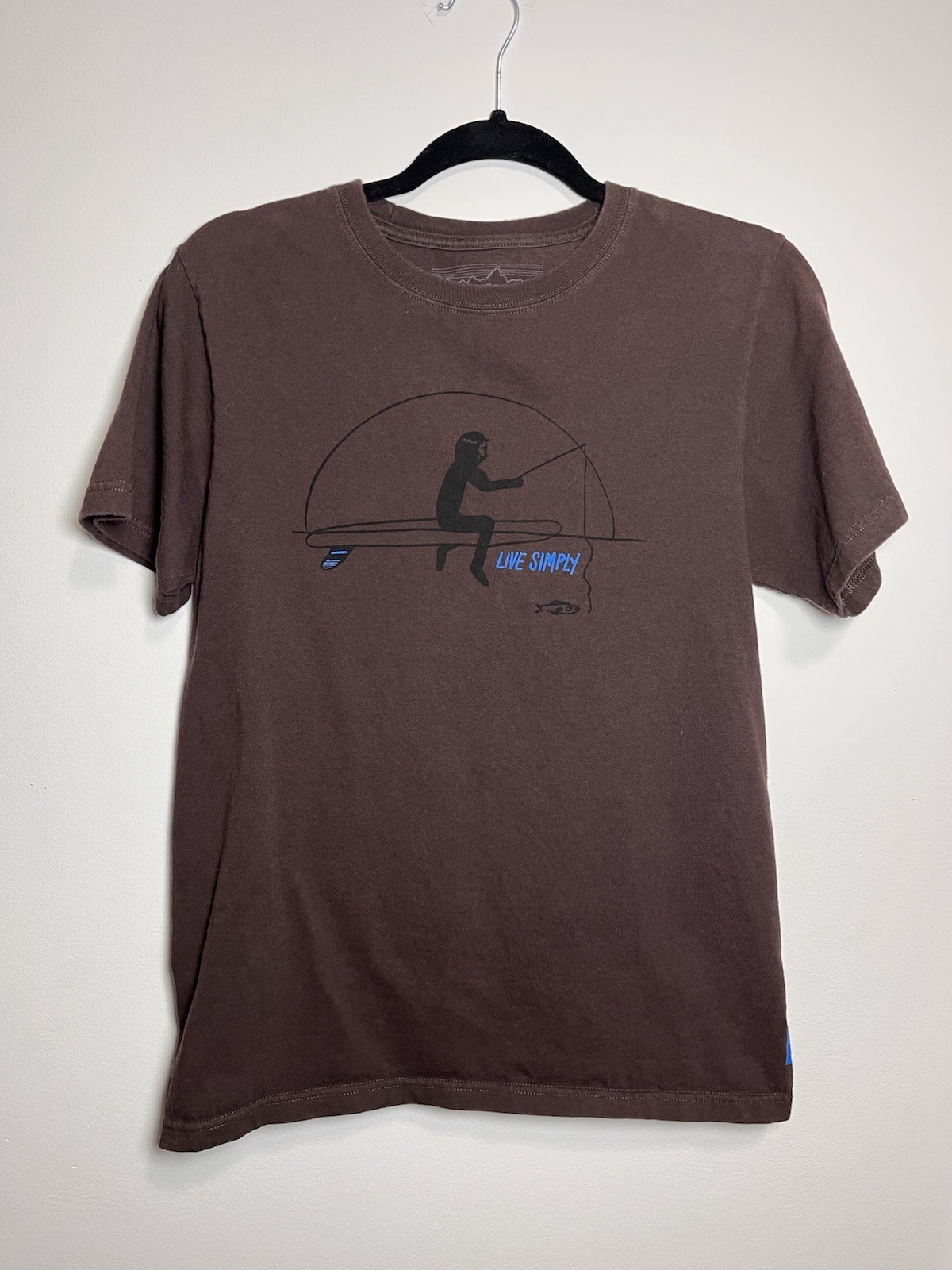 PATAGONIA Live Simply 100% Organic Cotton Outdoors T-Shirt Men’s Sz S EUC gallery