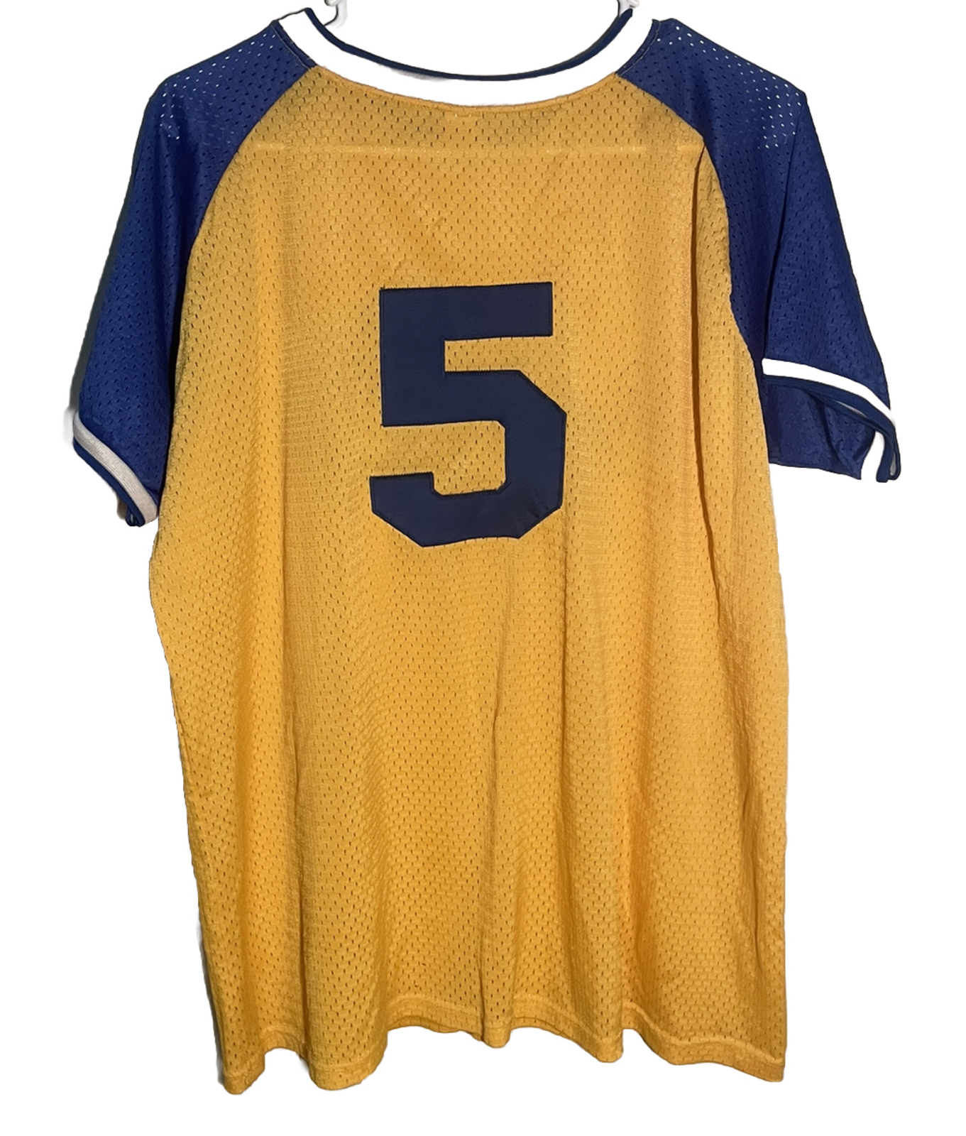 Vintage Carbone’s Pizza MN L Blue Yellow Softball Baseball Team Jersey #5 2Tone gallery