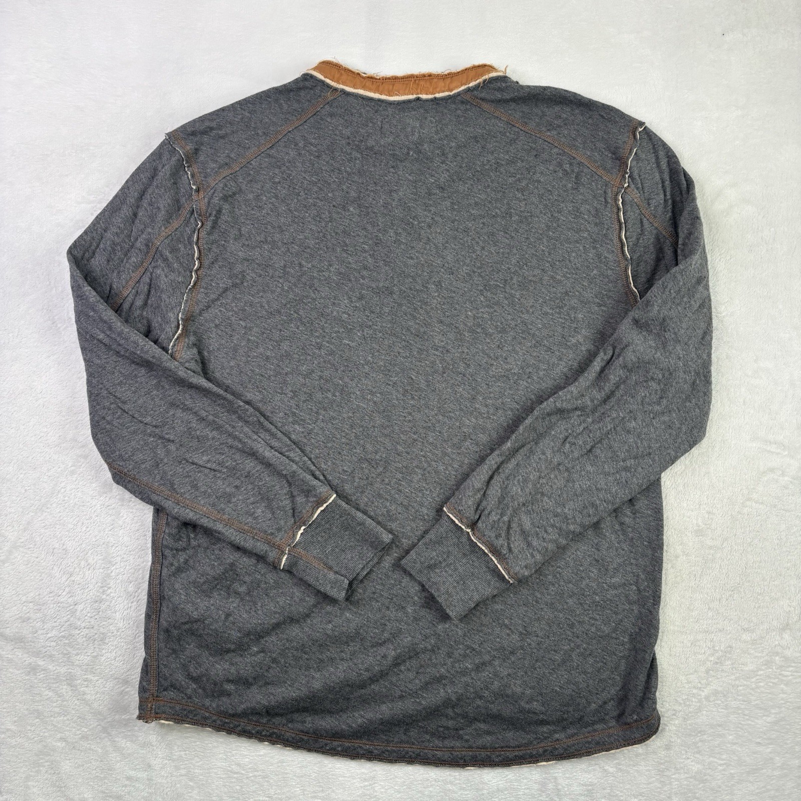 Carbon 2 Cobalt Henley Grey Long Sleeve Shirt Men's Large gallery