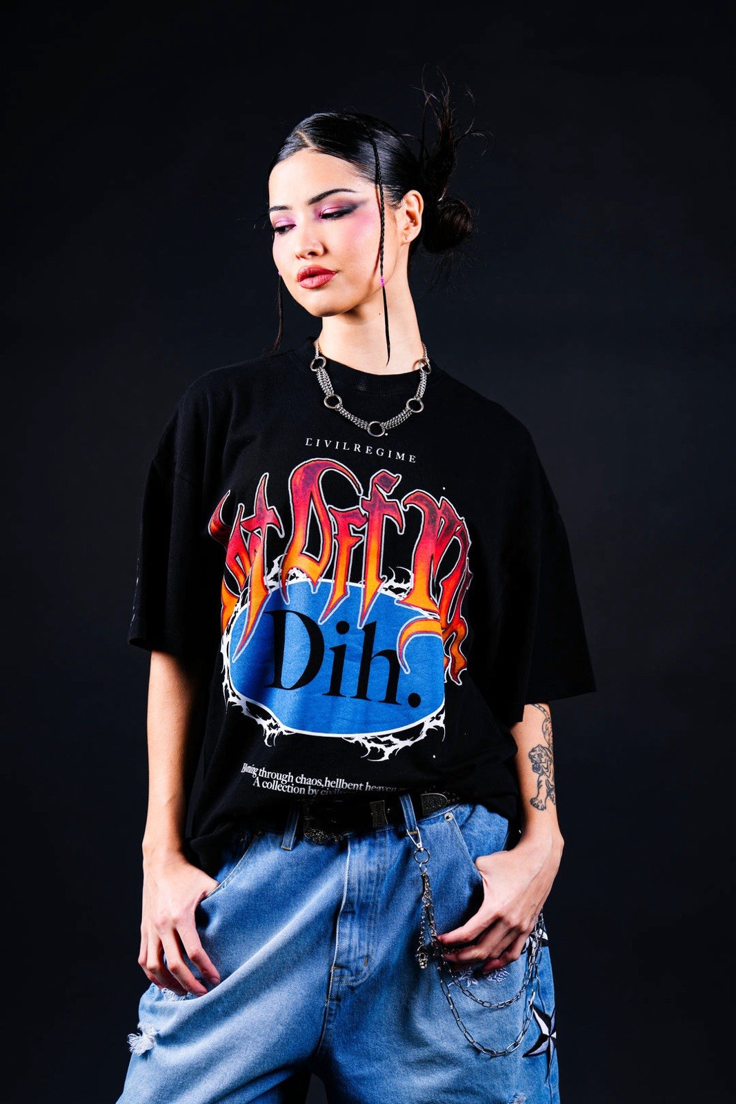 M - Civil Regime Get Off My Dih American Classic Oversized Tee In Black IN HAND✅ gallery