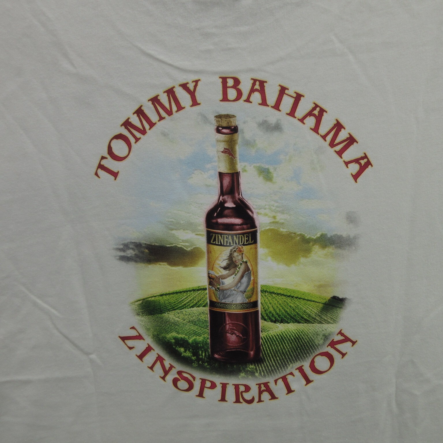 Tommy Bahama Men Graphic T-Shirt Medium White Zinspiration Tee UPF 30 Cotton New gallery