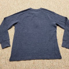 LL Bean Sweater Men Medium Blue Henley Slightly Fitted Knit Long Sleeve Pullover