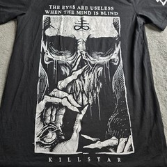 Killstar Shirt Mens Medium Black Mind Is Blind Skull Full Graphic Goth Punk S/S