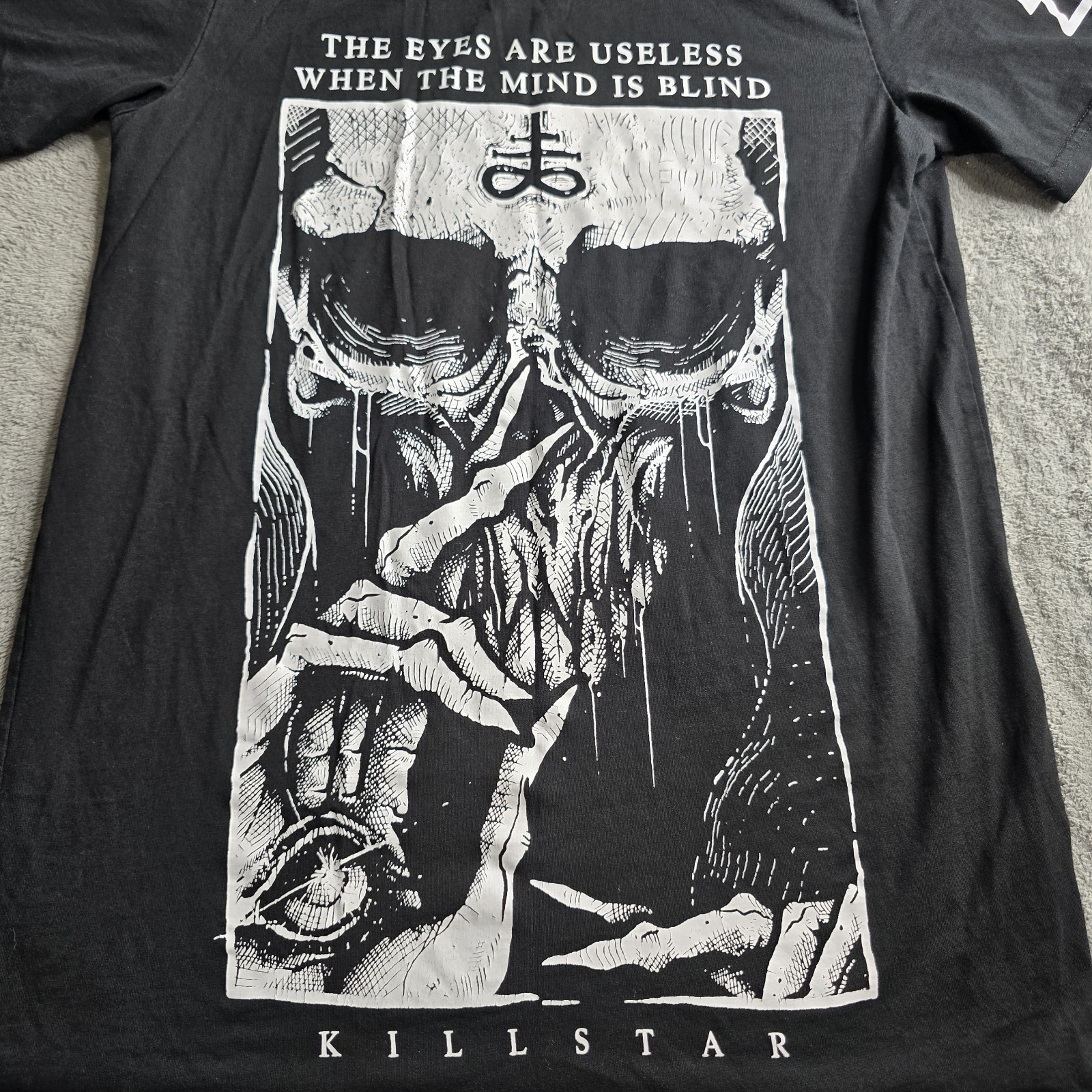 Killstar Shirt Mens Medium Black Mind Is Blind Skull Full Graphic Goth Punk S/S gallery