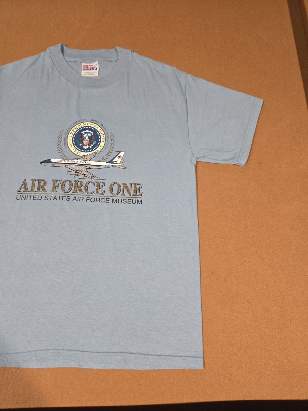 Air Force One Presidential Clinton Bush 90s Museum Vintage Blue Men's T Shirt M gallery