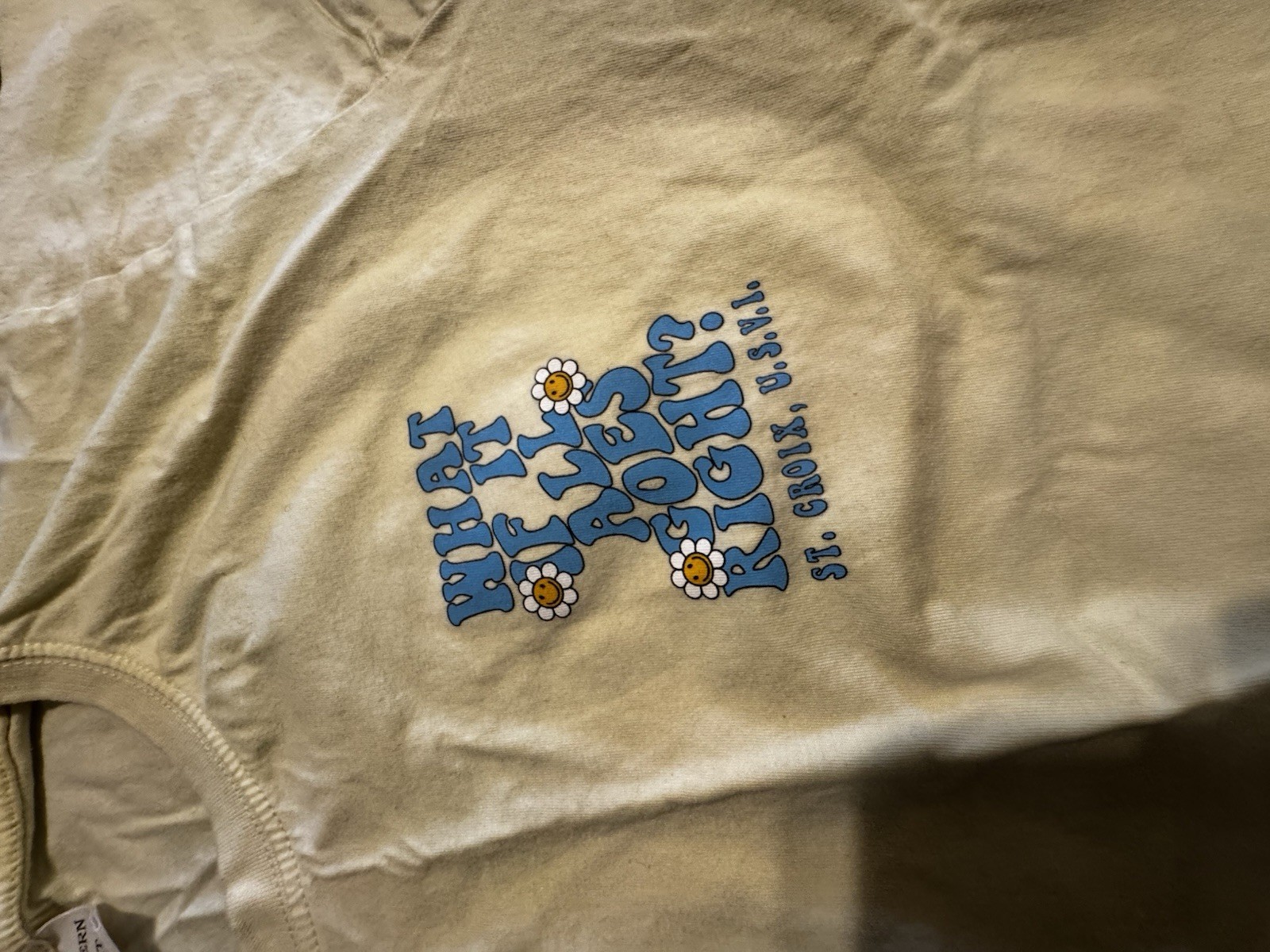 Southern Spirit Men’s L Beige St. Croix USVI Graphic Tee Cotton Knit Crew Neck gallery