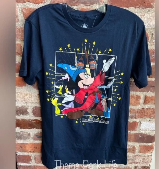 Walt Disney World Parks Sorcerer Mickey Mouse Fantasia Adult T-Shirt