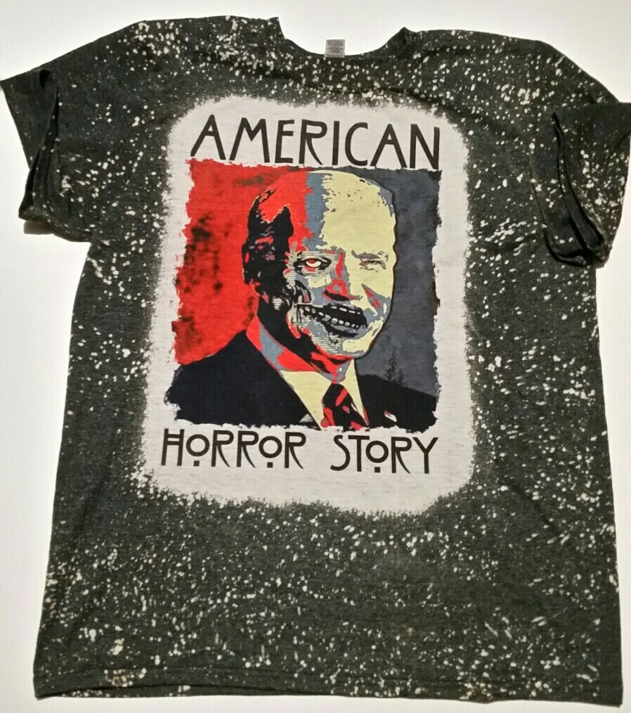 American Horror StoryShirt Adult M BlackSpatter Biden CrewPullover Short Sl gallery