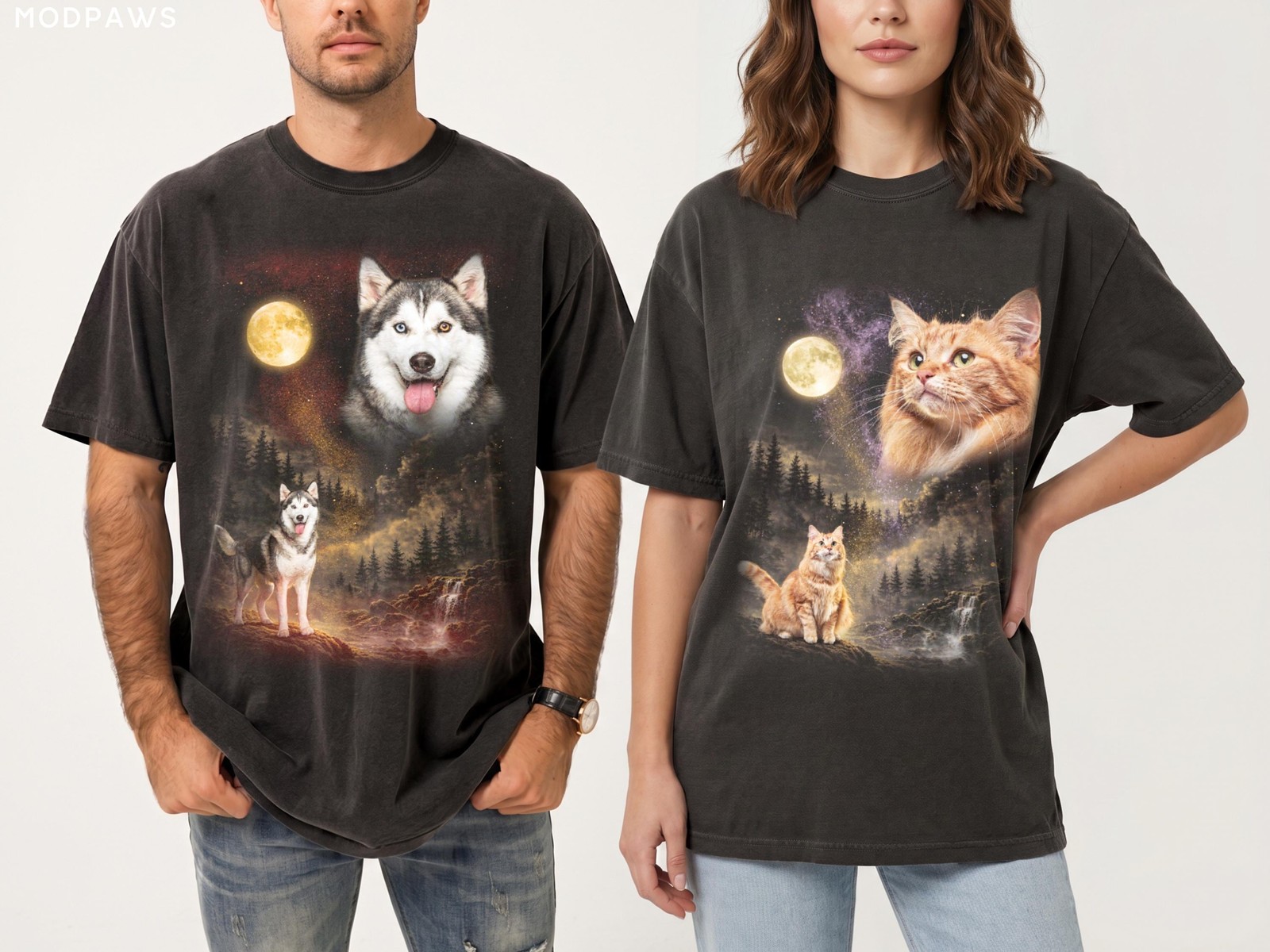 Custom Pet Photo Shirt Personalized Dog Cat Moon Tee Funny Gift gallery