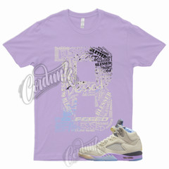 BLESSED T for 5 Sail Washed Yellow Violet Star Purple 1 Shirt To Match Jordan 5
