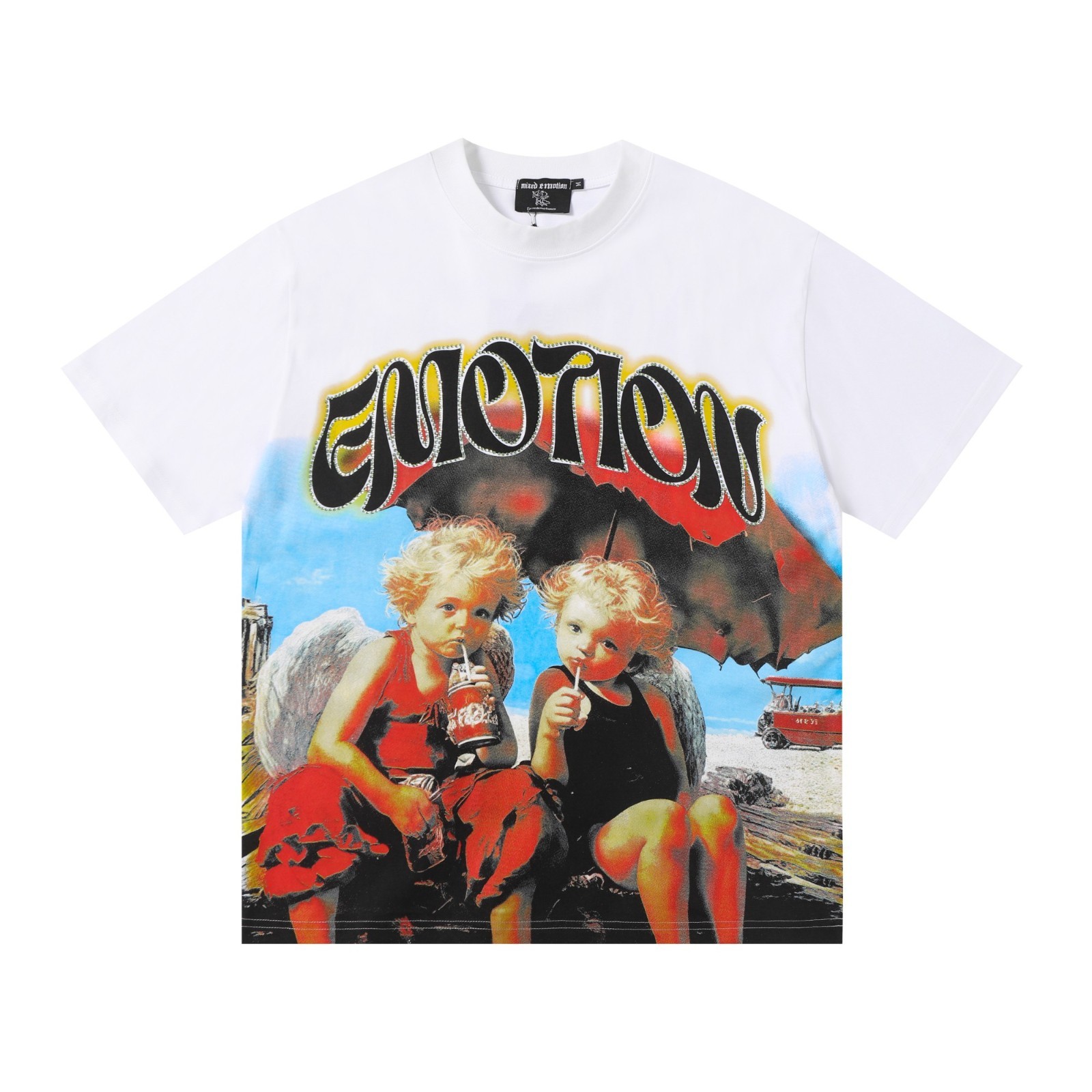 Mixed Emotio Graphic Tee Shirt white Short Sleeve S-M-L-XL gallery