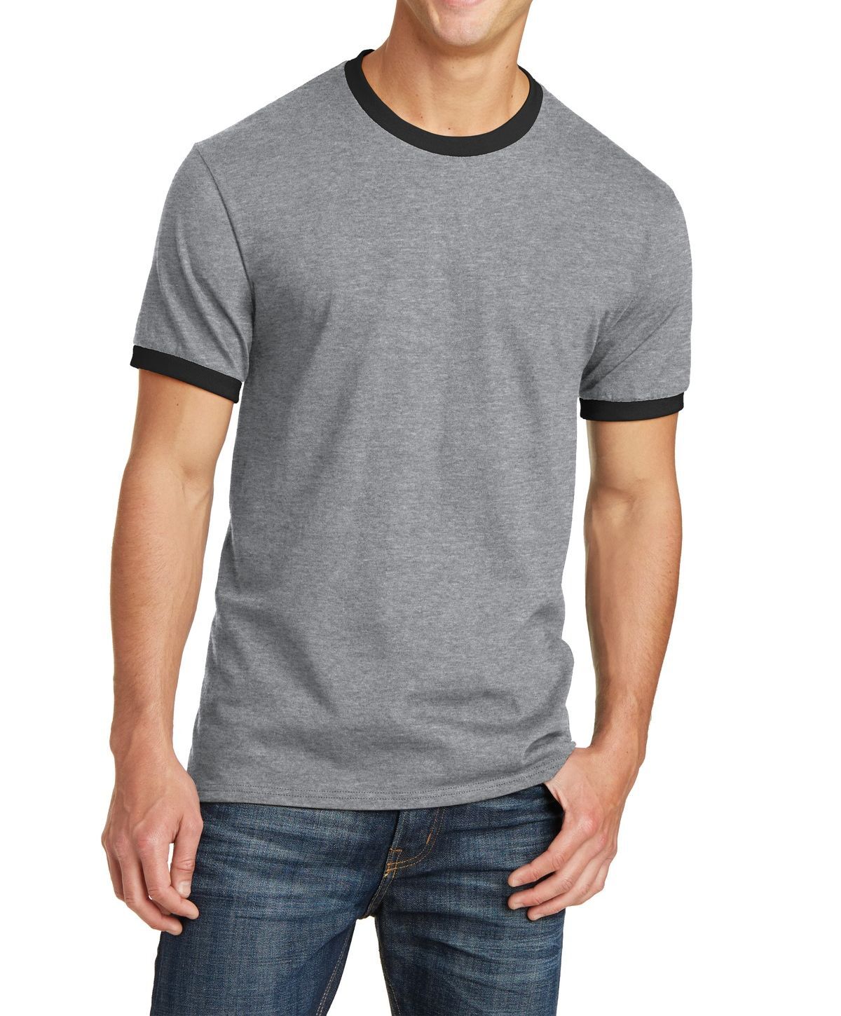 Just Blanks Men’s Core Cotton Short Sleeve Comfort Soft Ringer T-Shirt – JBPC54R
