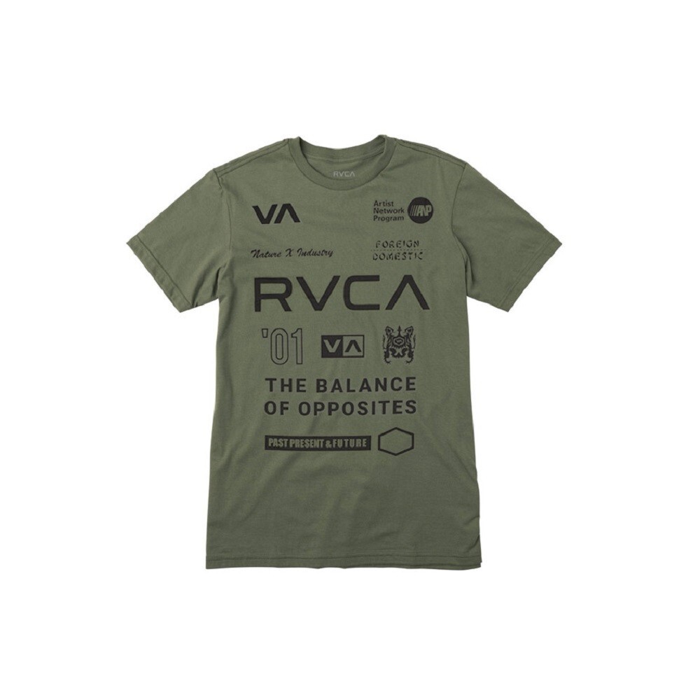 Rvca All Brand SS Military Black Graphic Multi Logo Regular Fit Men’s T-Shirt