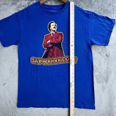 Anchorman 2 Shirt Men’s Medium Blue Ron Burgundy Movie Comedy Will Ferrel Actor