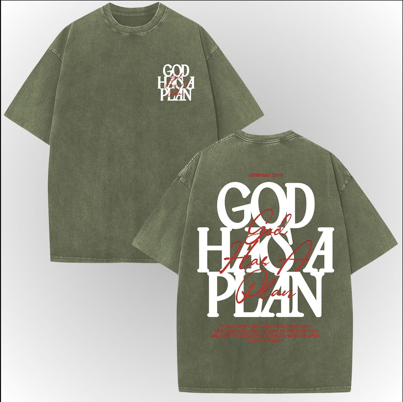 God Has A Plan Vintage Christian T Shirt Oversized Acid Wash Faith Graphic Tee gallery