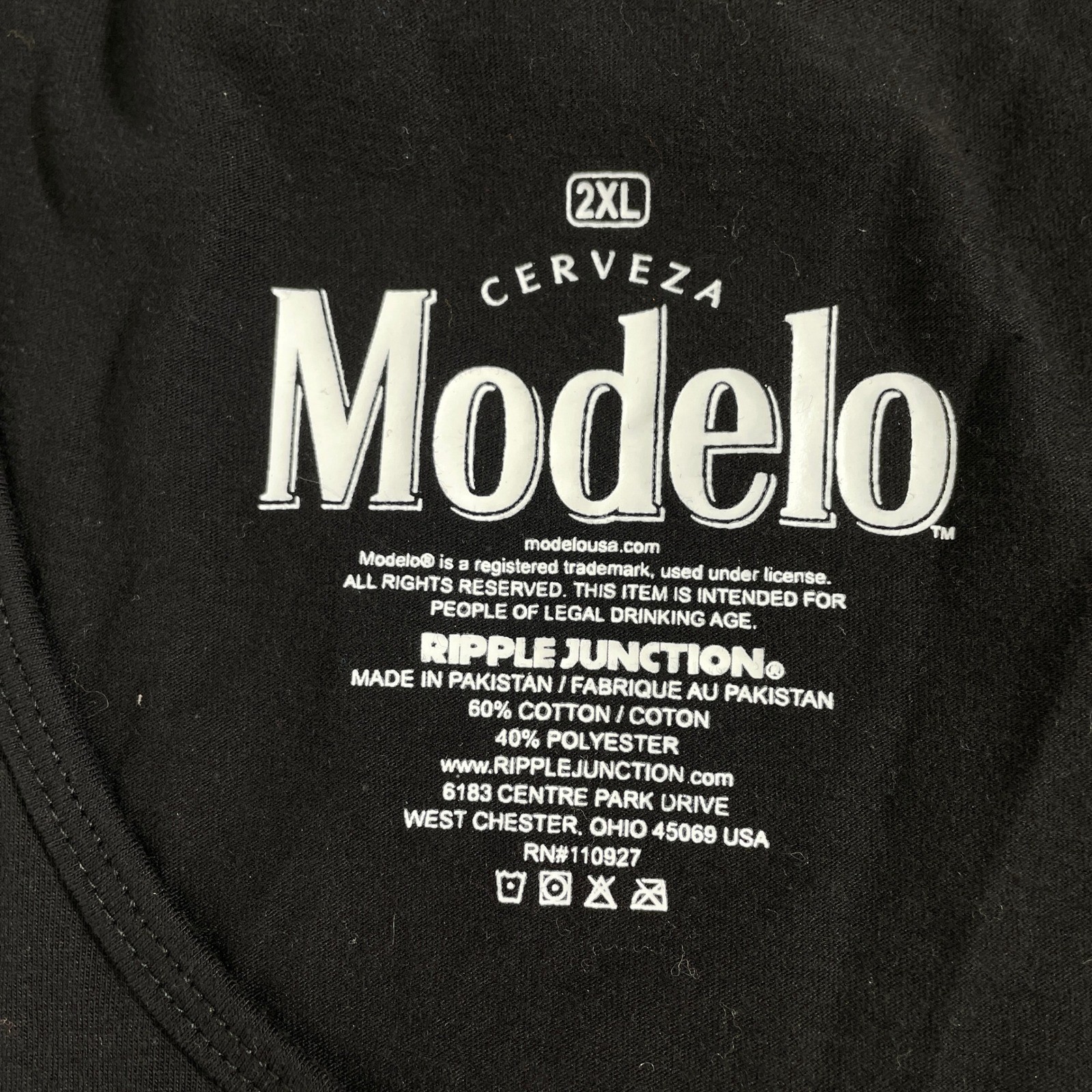 Modelo Cerveza Beer Neon Sign Ripple Junction Black Tank Top Shirt Men's 2XL gallery