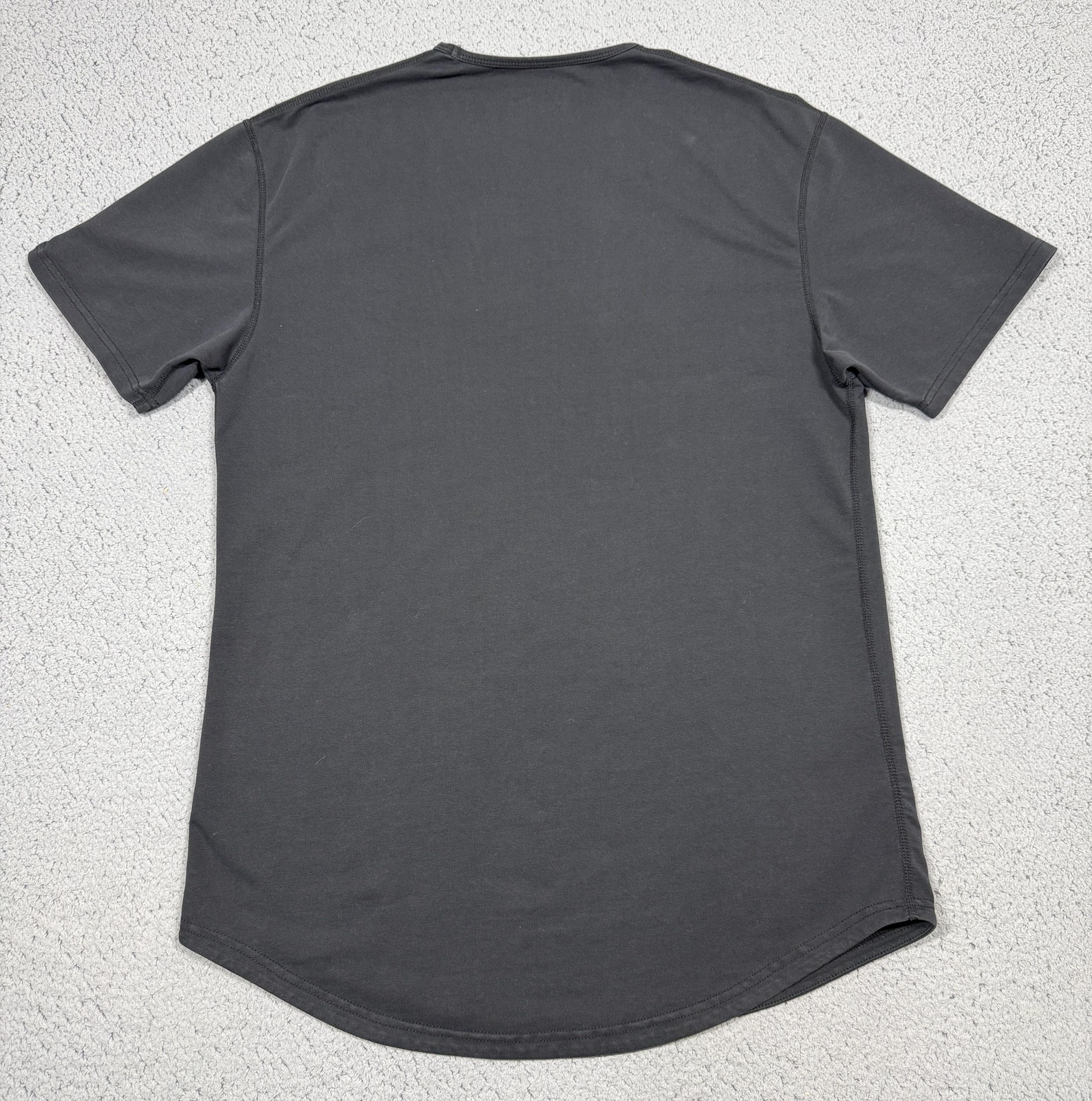 BYLT Drop Cut LUX Shirt Mens Large Black Short Sleeve Curved Hem Tagless Tee gallery