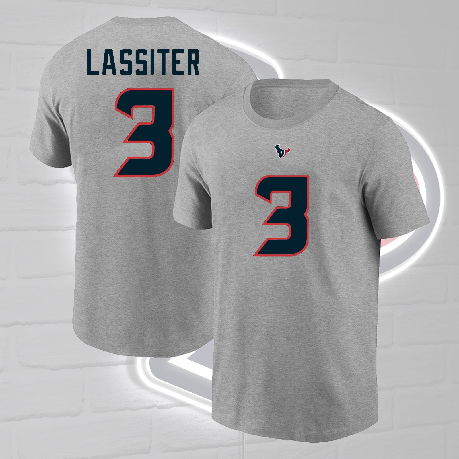 NEW! Kamari Lassiter #3 Houston Te.xans 2026 Name & Number Fastship For Fans gallery