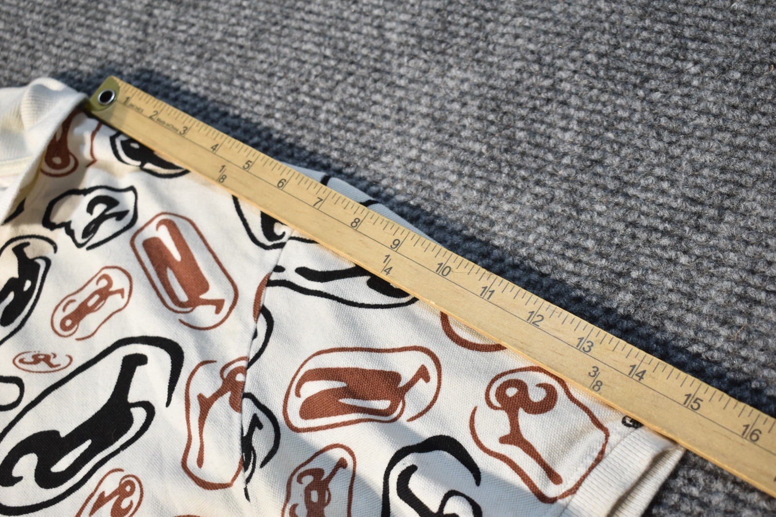 Richardson Abstract Polo White Black Brown S/S | Size XL | Streetwear USA gallery