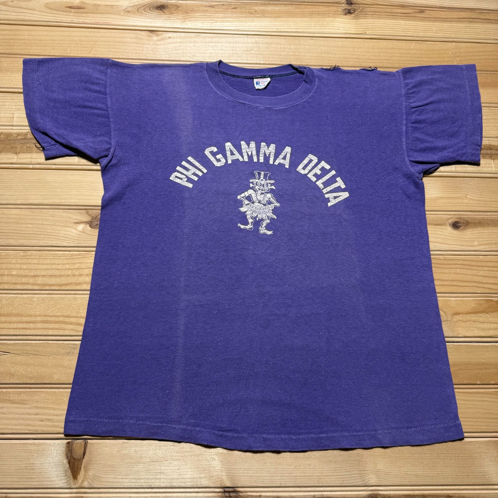 Vintage 50s Phi Gamma Delta Fraternity Single Stitch Champion T-Shirt - Large gallery