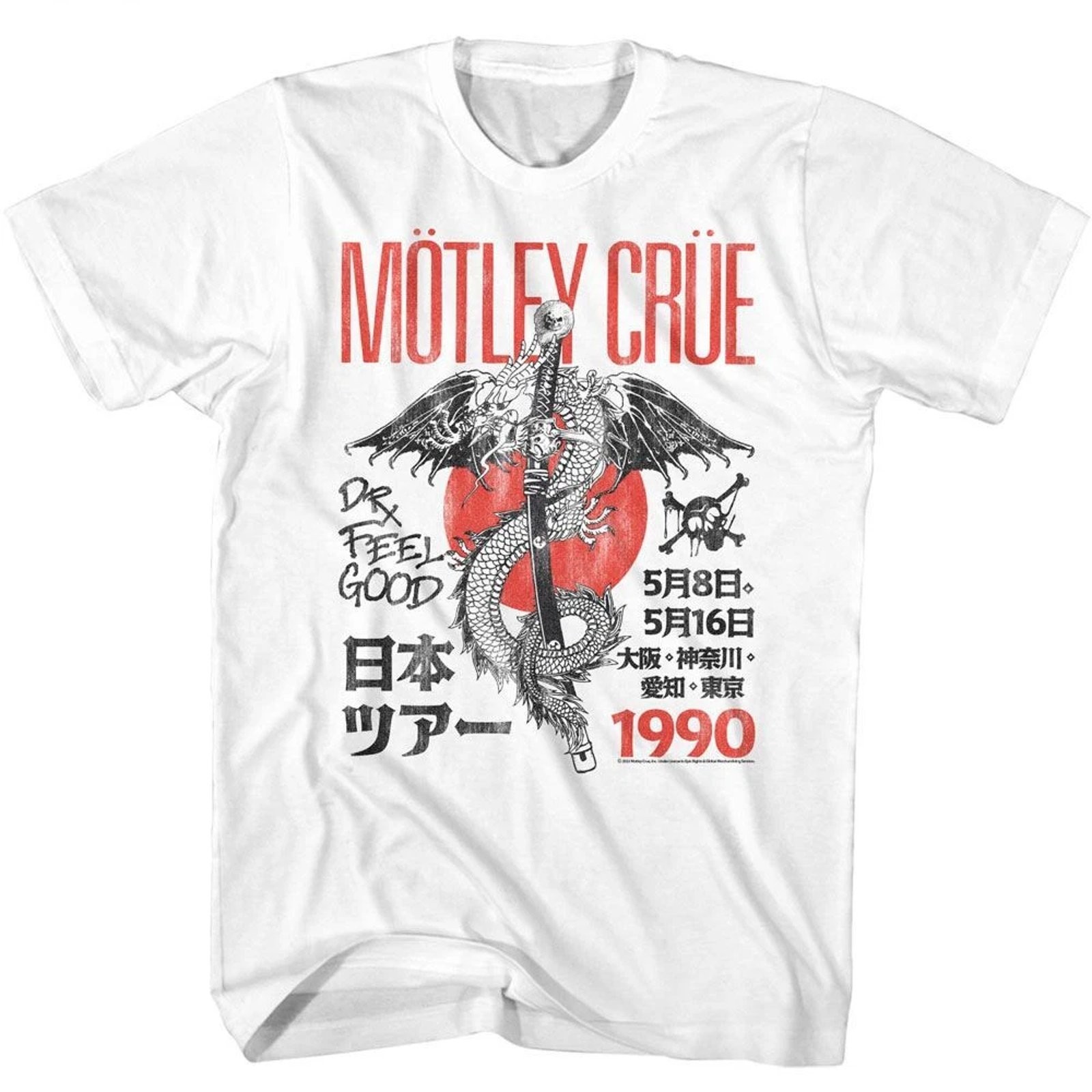 Motley Crue Japan Tour 90s Vintage Music Graphic Tee Unisex Cotton