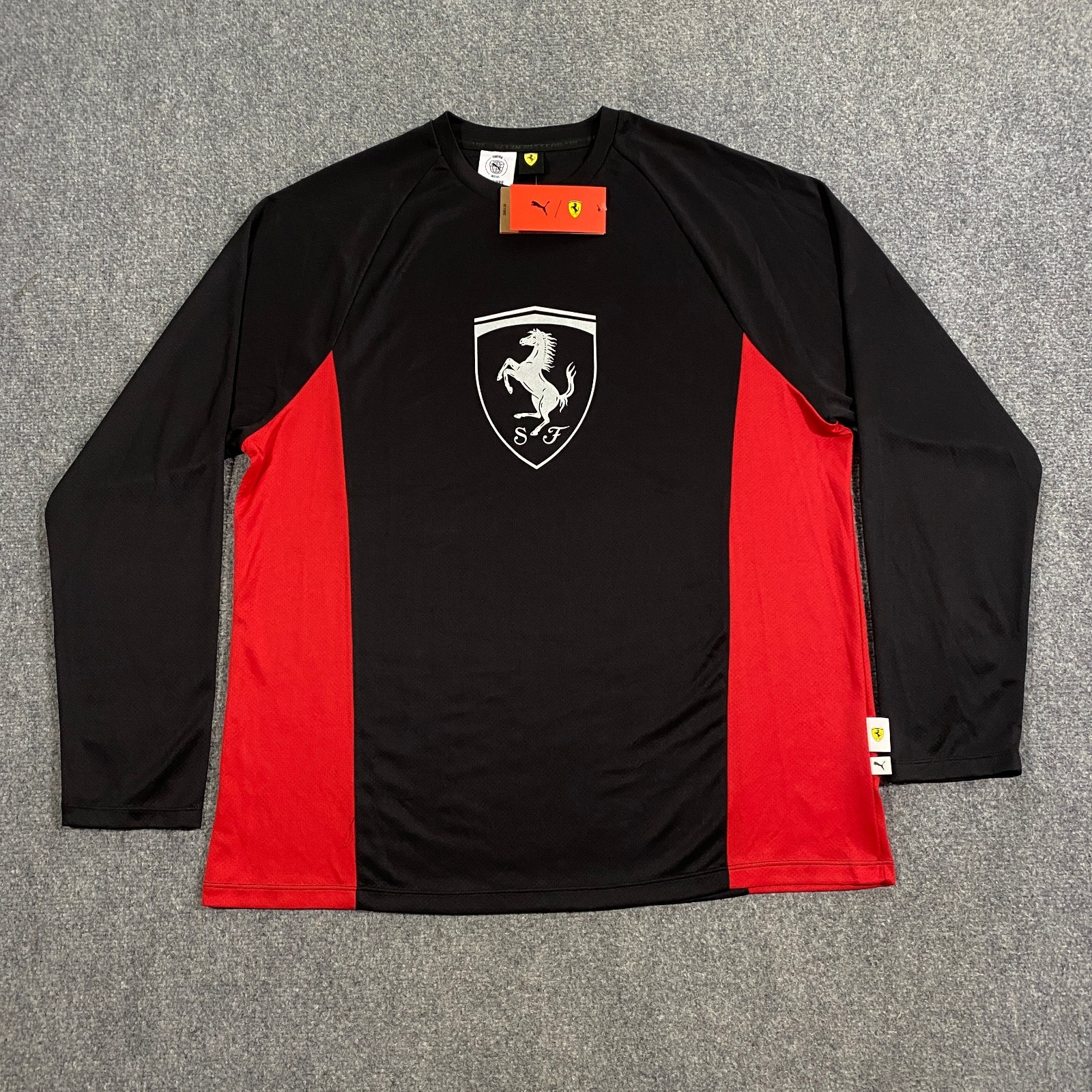 Puma Scuderia Ferrari Lifestyle Long Sleeve Jersey Shirt Adult L Black Red Logo gallery