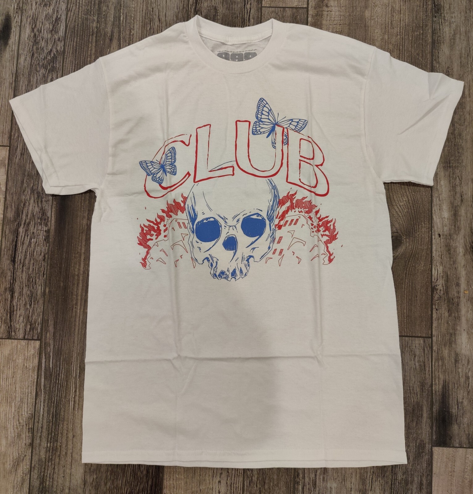 999 Club Juice WRLD White T Shirt Size S Skull Butterflies Brand New