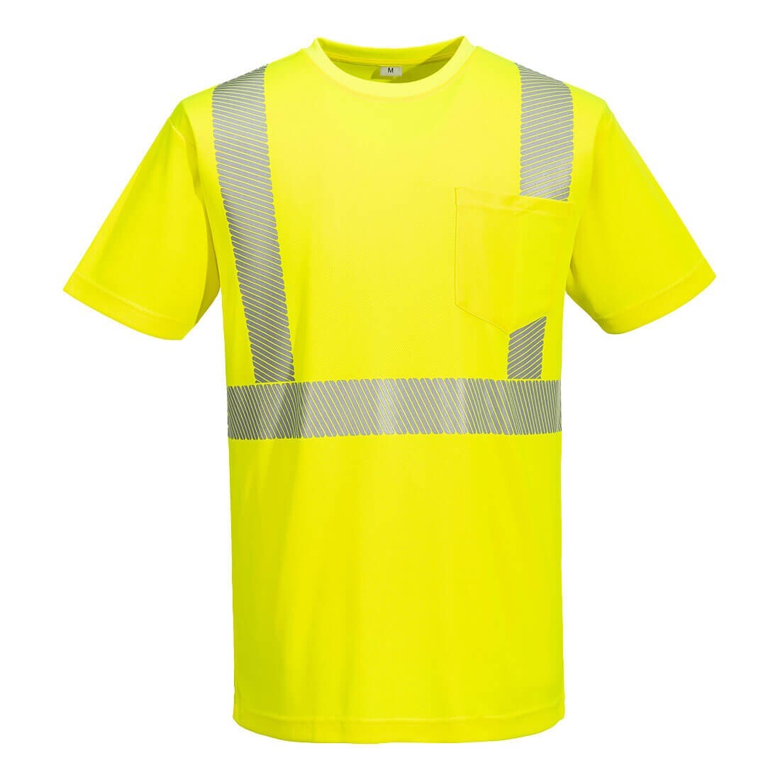 Portwest L044 - Hi-Vis Lightweight S/S T-Shirt Segmented Tape Yellow SIZES L-6X* gallery