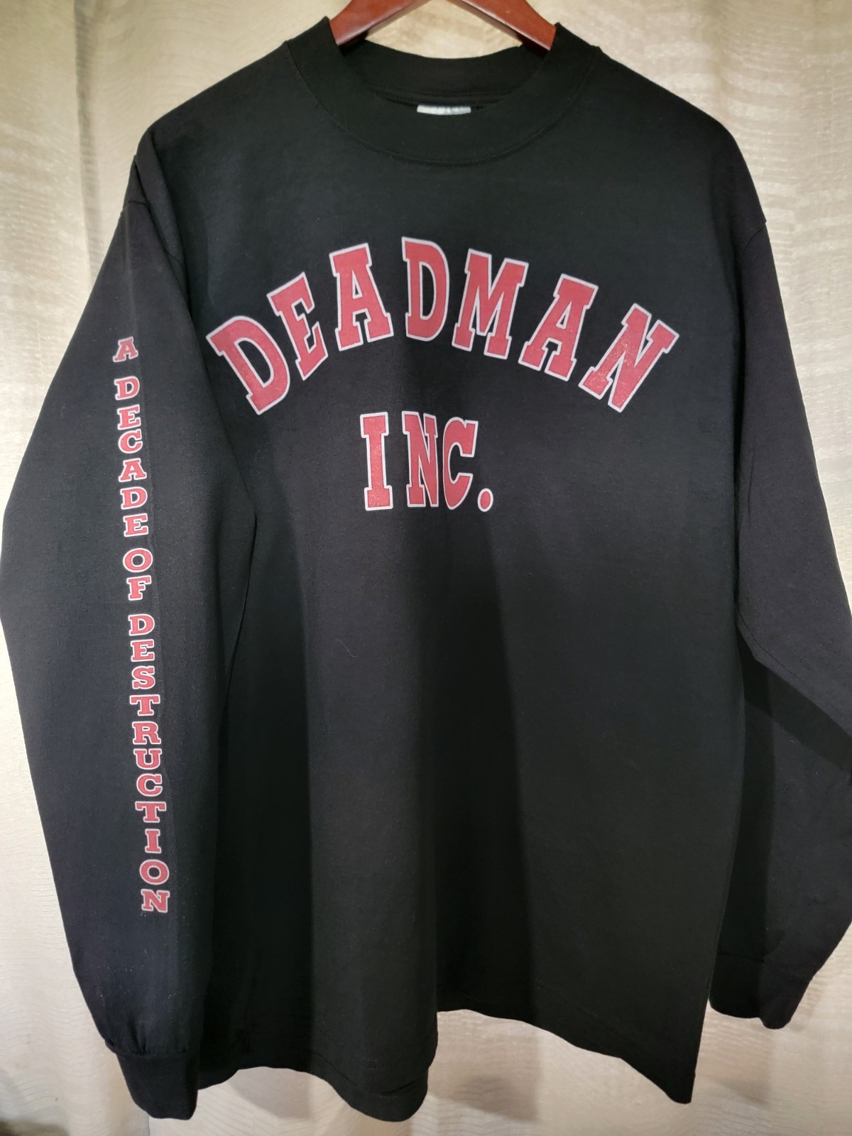 DEADMAN INC. LONG SLEEVE ON A HEAVYWEIGHT SHAKA T SHIRT gallery