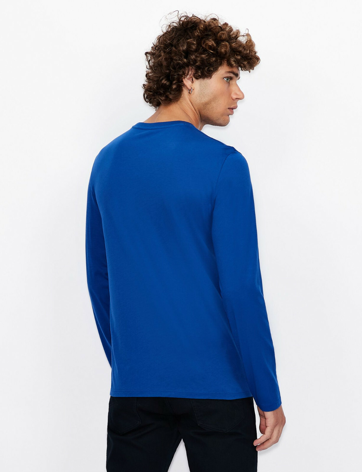 Armani Exhange Long Sleeve Pure Pima Slim Fit Jersey V Neck color Blue size M gallery