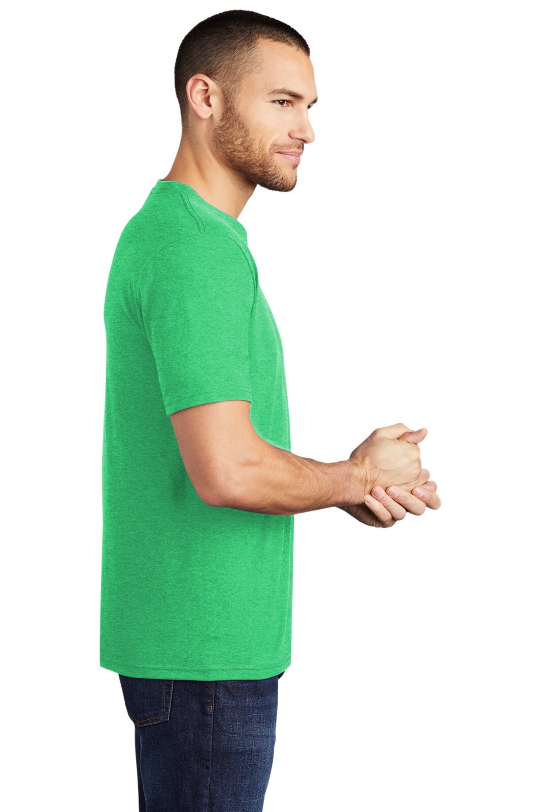 District DM130 Mens Short Sleeve Perfect Tri Crew Neck Stylish T-Shirt gallery