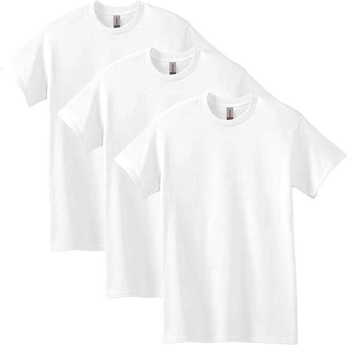 Gildan XL (3-pack) White Solid Ultra/Heavy Cotton Short Sleeve Blank T-Shirt XL gallery