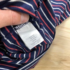 J.Crew Pocket Tee Mens Large Striped Cotton Classic Navy Blue White Red Heritage