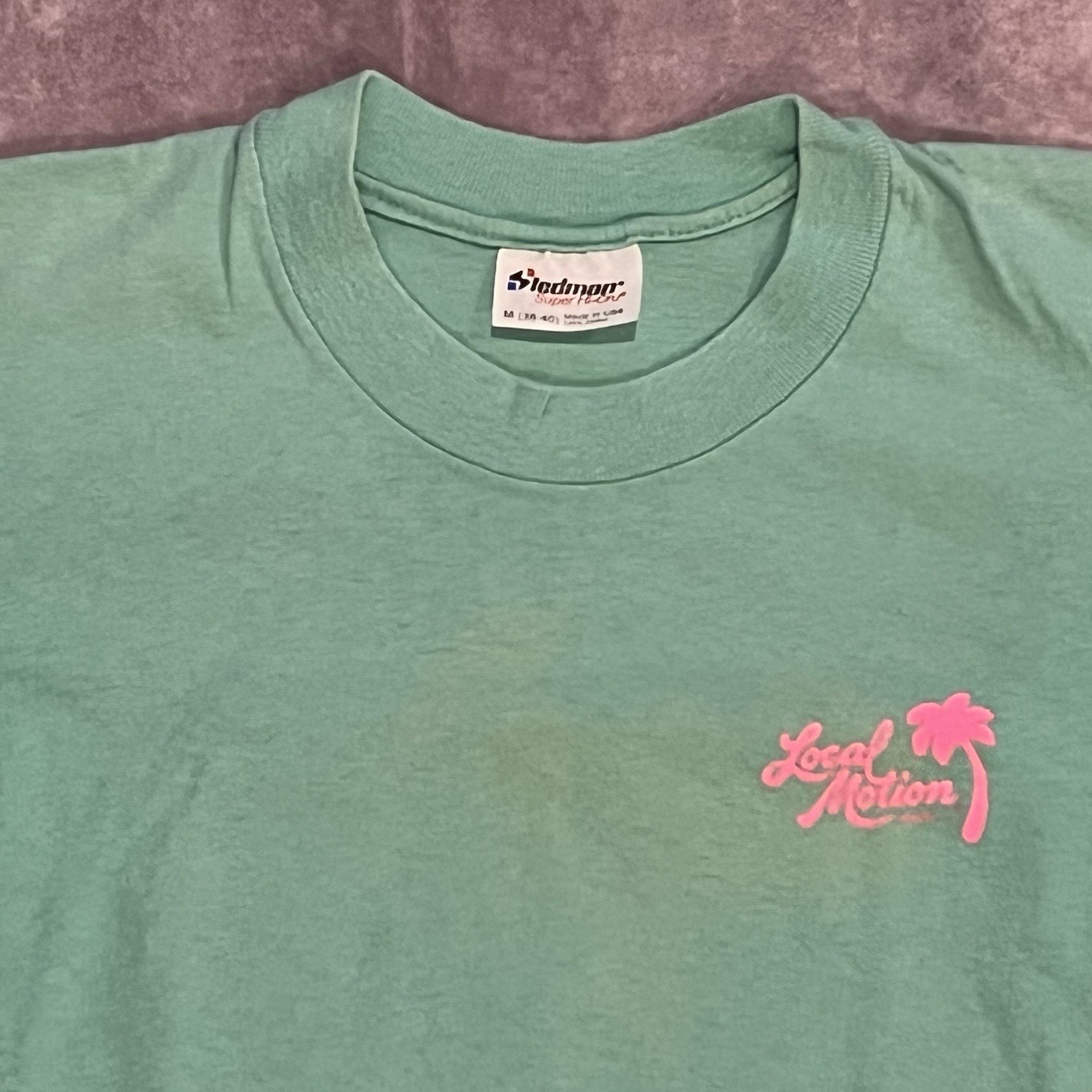 Vintage 1987 Green Local Motion Hawaii Surf Single Stitch T-Shirt Boys Medium gallery