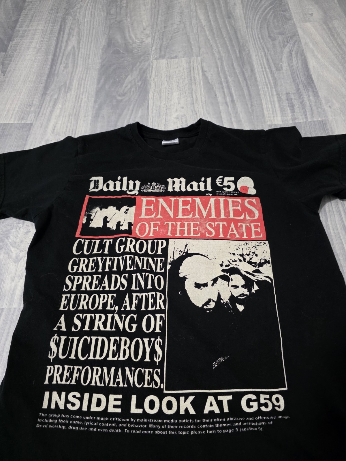 G59 Suicide Boys Daily Mail Enemies Of The State Rap Tee T-Shirt Adult M gallery