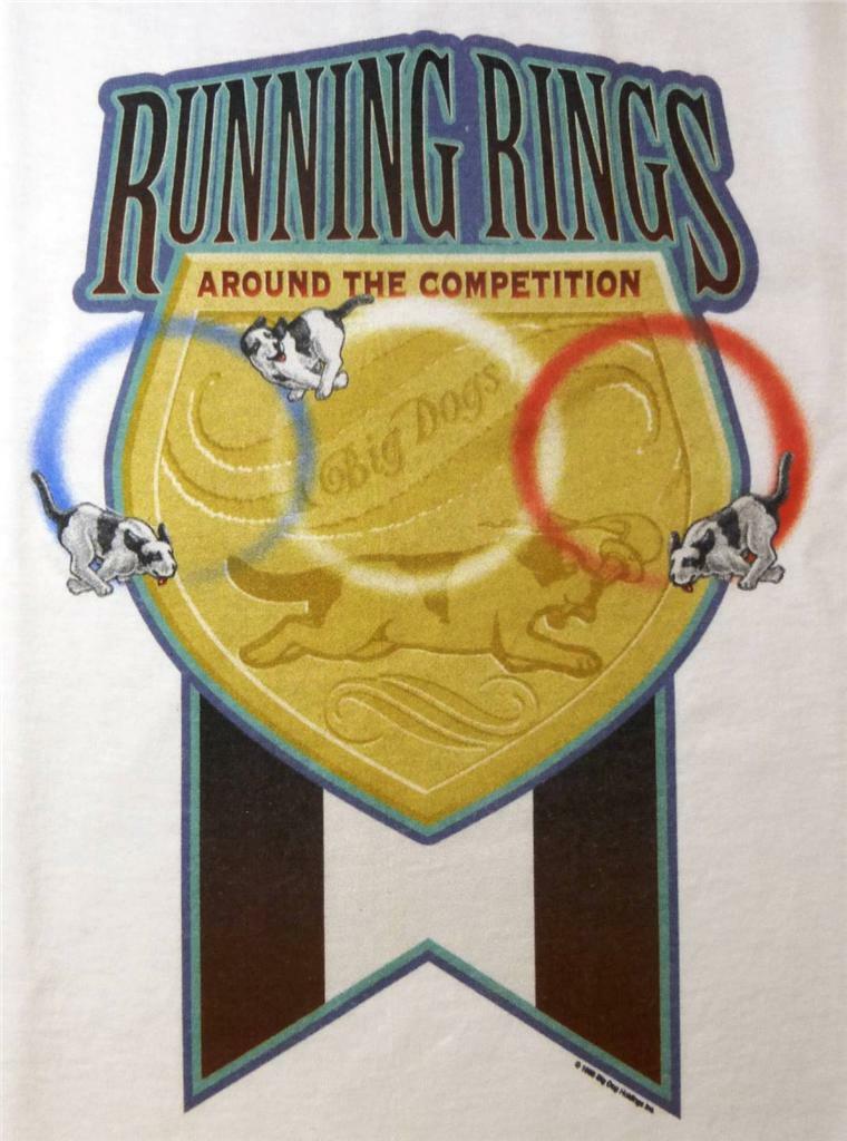 Running Rings Competition Olympics Big Dogs White Tee Shirt L XL 2X 3X 4X 5X 6X gallery