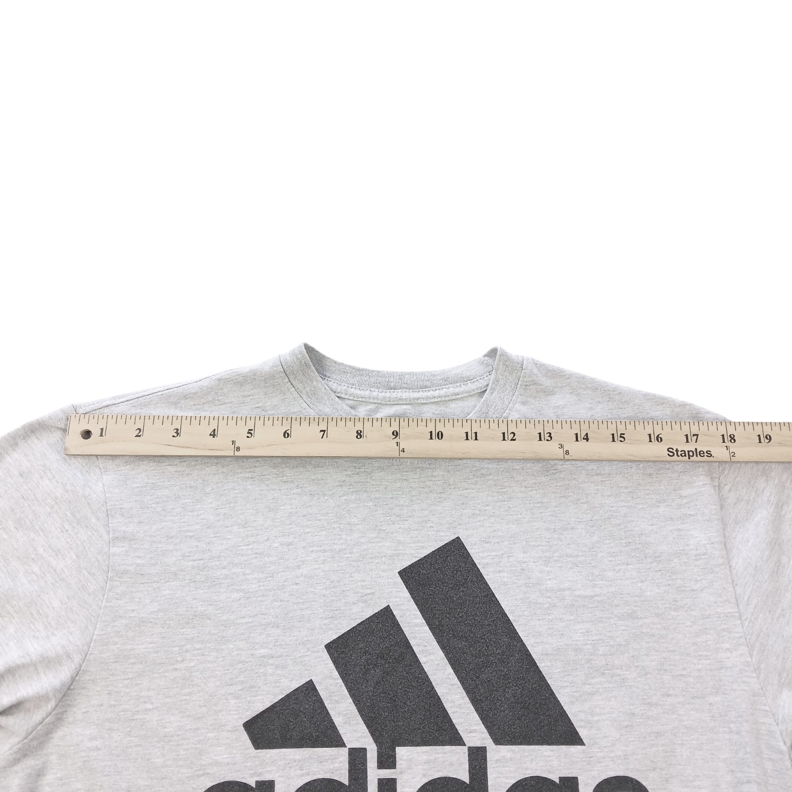 adidas golf t-shirt Men M (fit is Small C38)Gray+black chest logo/Cotton-Poly gallery
