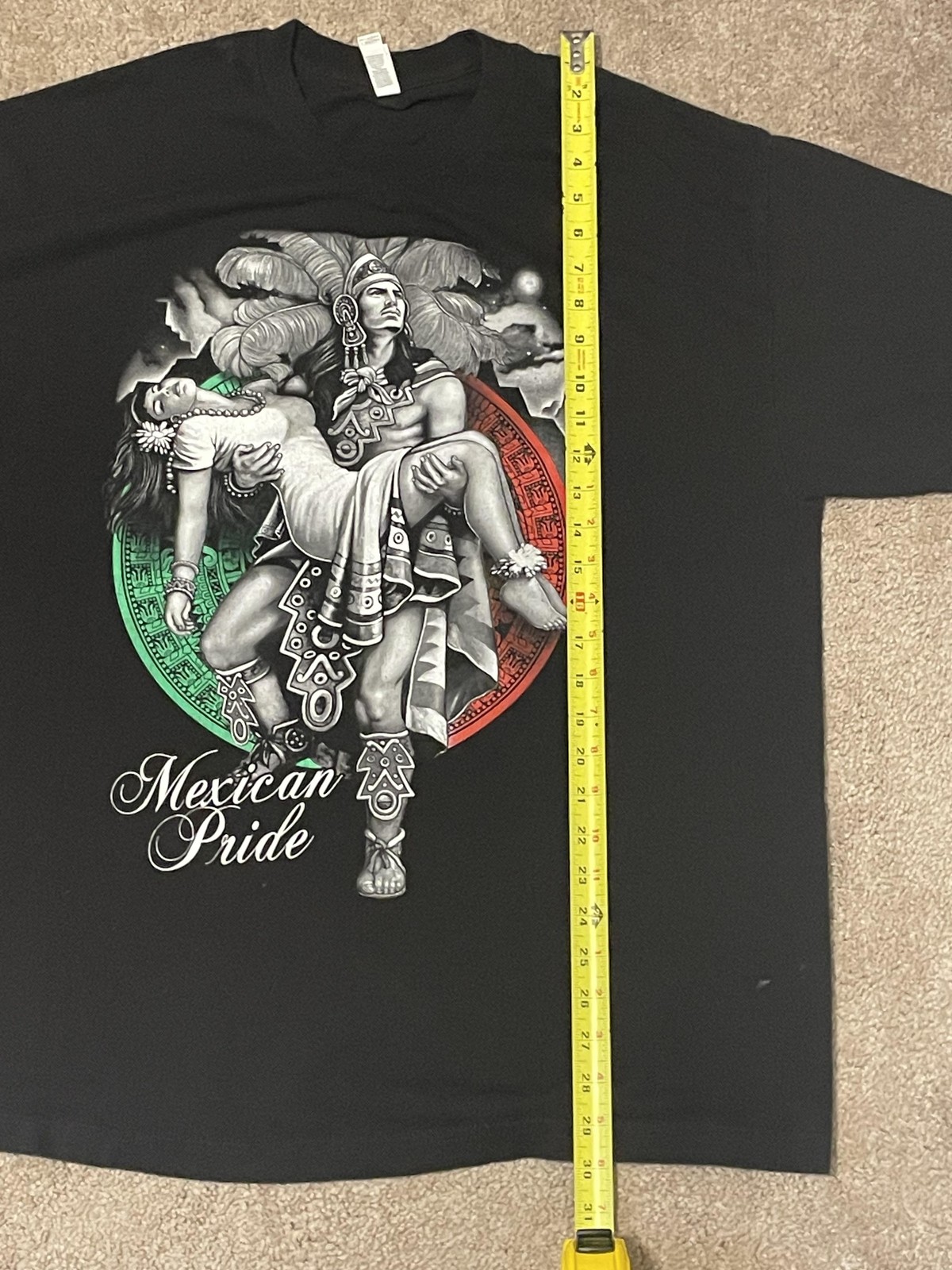 Mexican Pride Shirt Mens XL Black Aztec Warrior Mexico Graphic Tee Alstyle 1301 gallery