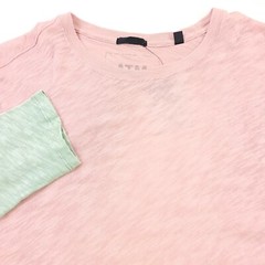 $150 ATM Long Sleeve Destroyed Dawn & Eucalyptus Slub Jersey T-Shirt Mens Large