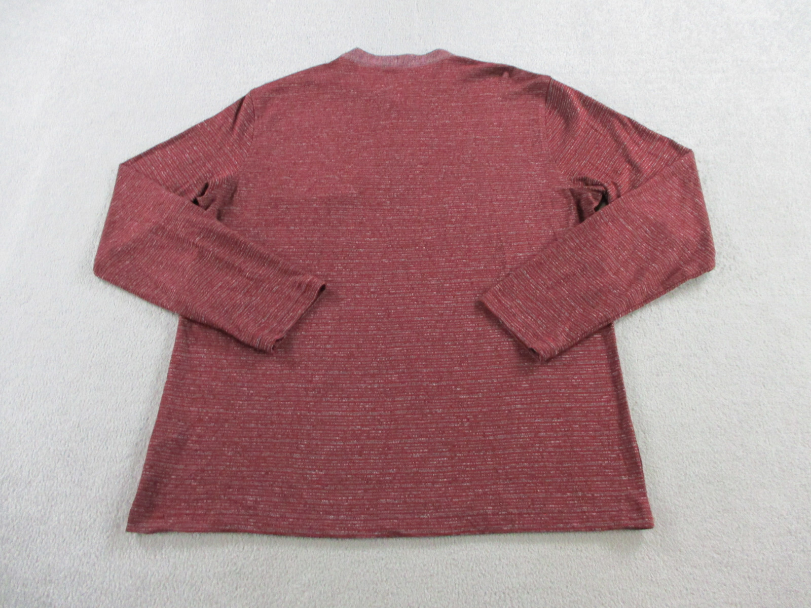 Johnston & Murphy Shirt Mens Large Red Gray Henley Long Sleeve Striped Cotton gallery